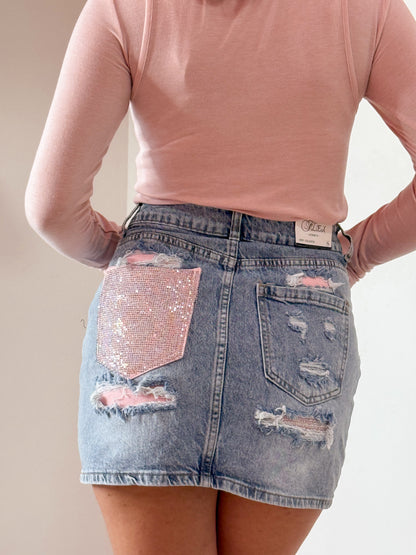 MINIGONNA TASCA ROSA