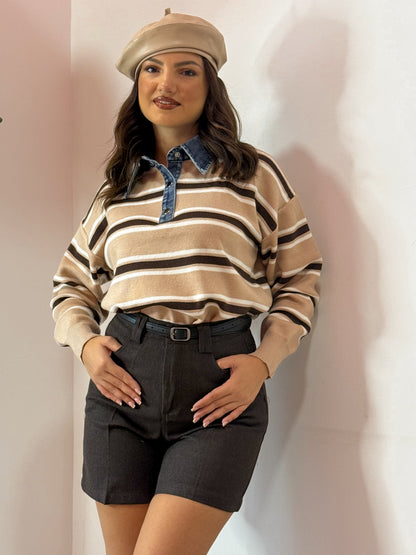 PULL BEIGE/MARRONE