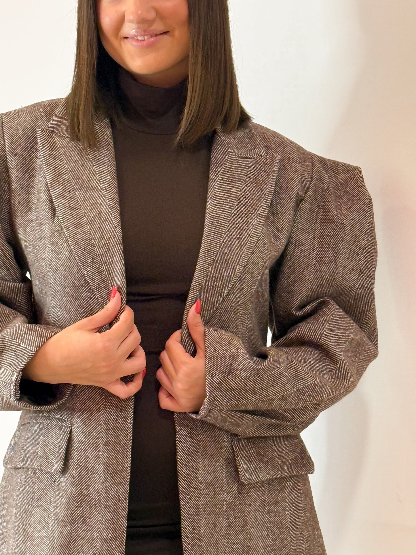 GIACCA SPIGATA MARRONE