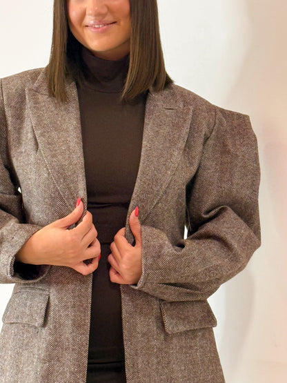 GIACCA SPIGATA MARRONE