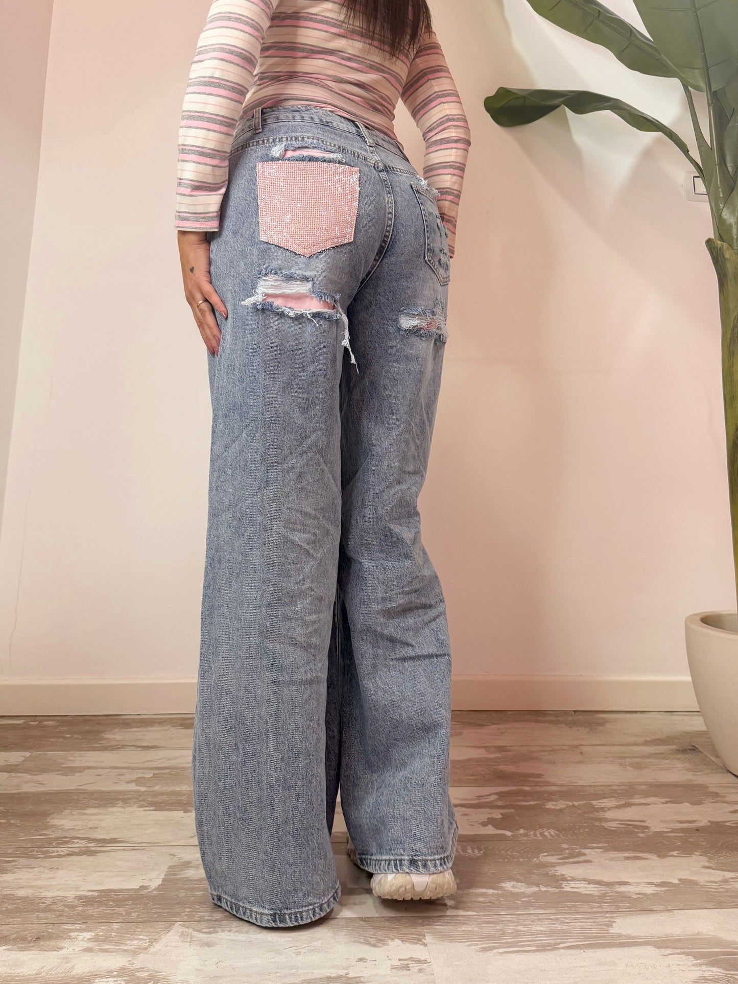 JEANS TASCA ROSA