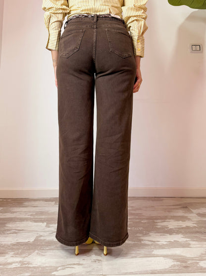 JEANS MARRONE FOULARINO
