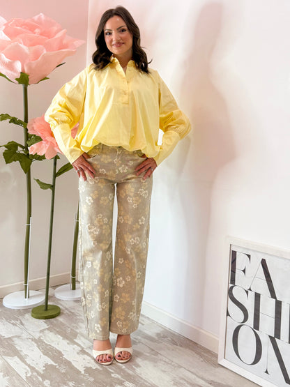 JEANS FIORI PANNA