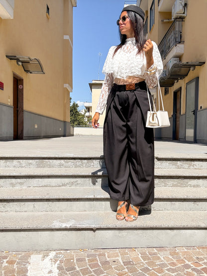 PANTALONE PALAZZO NERO