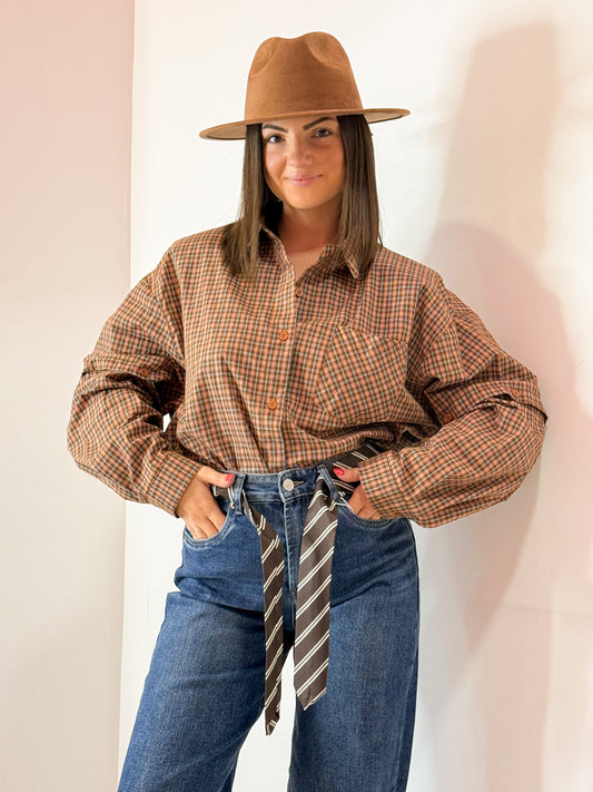 CAMICIA BOTTONCINI MARRONE