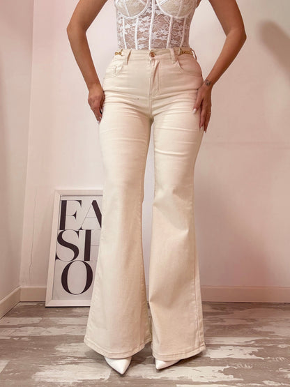 PANTALONE ZAMPA BEIGE