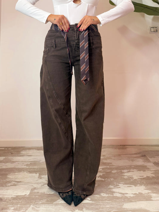JEANS CRAVATTA MARRONE
