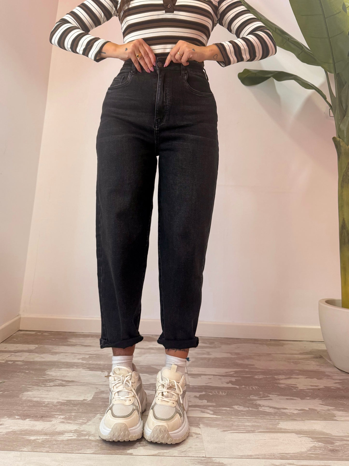 JEANS BALLOON NERO