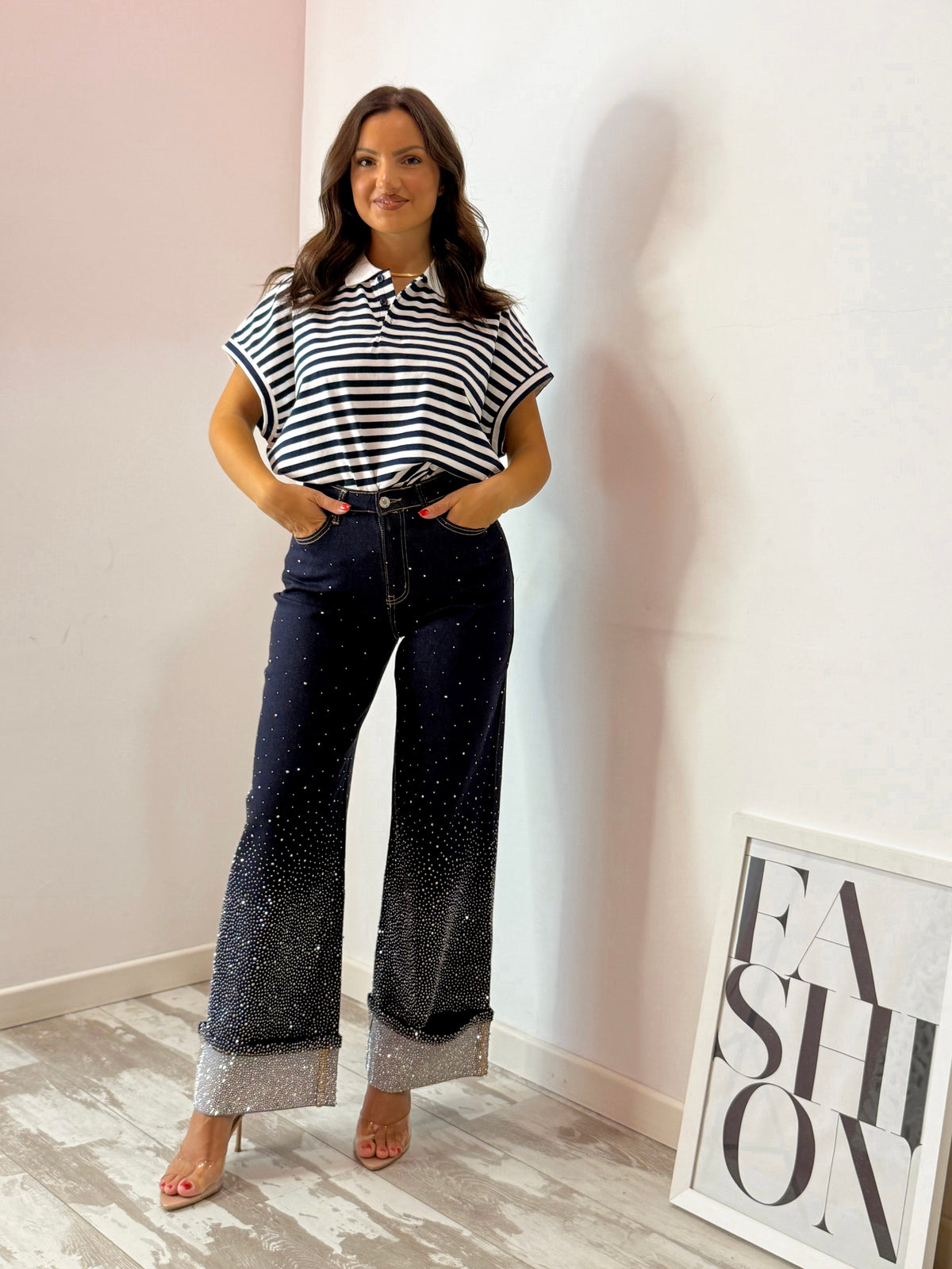 JEANS WIDE LEG STRASS 320
