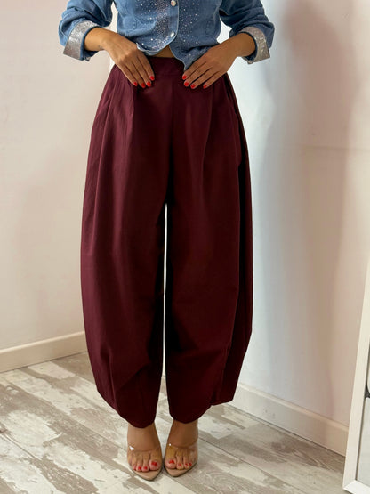 PANTALONE BALLOON BORDEAUX