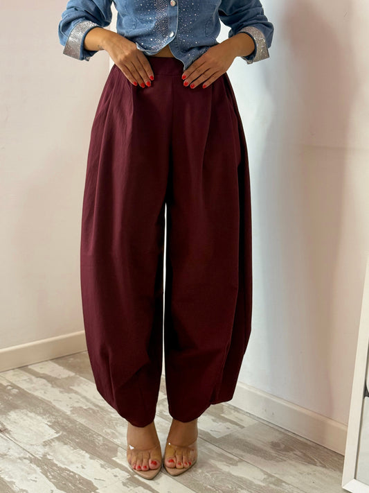PANTALONE BALLOON BORDEAUX