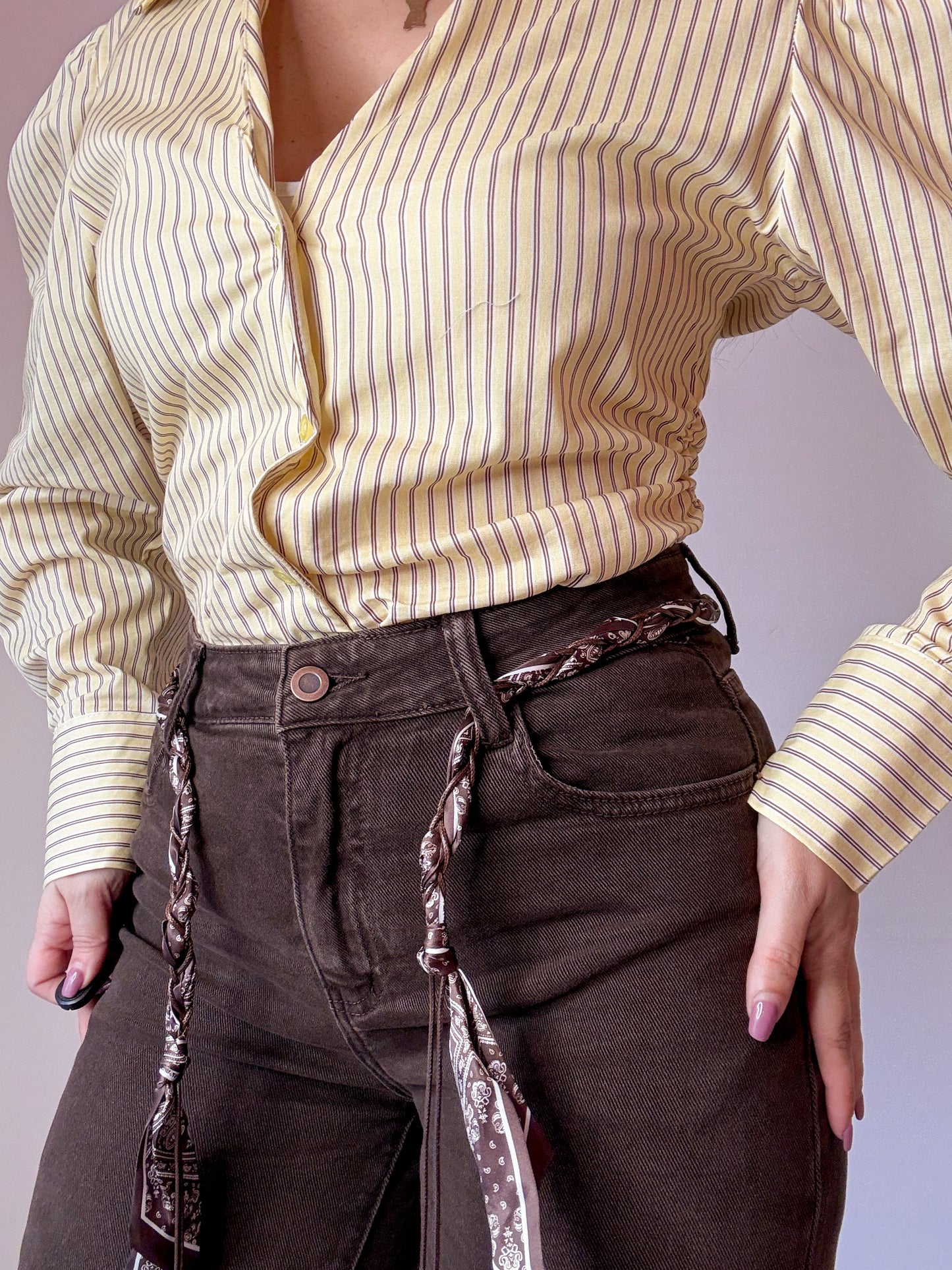 JEANS MARRONE FOULARINO