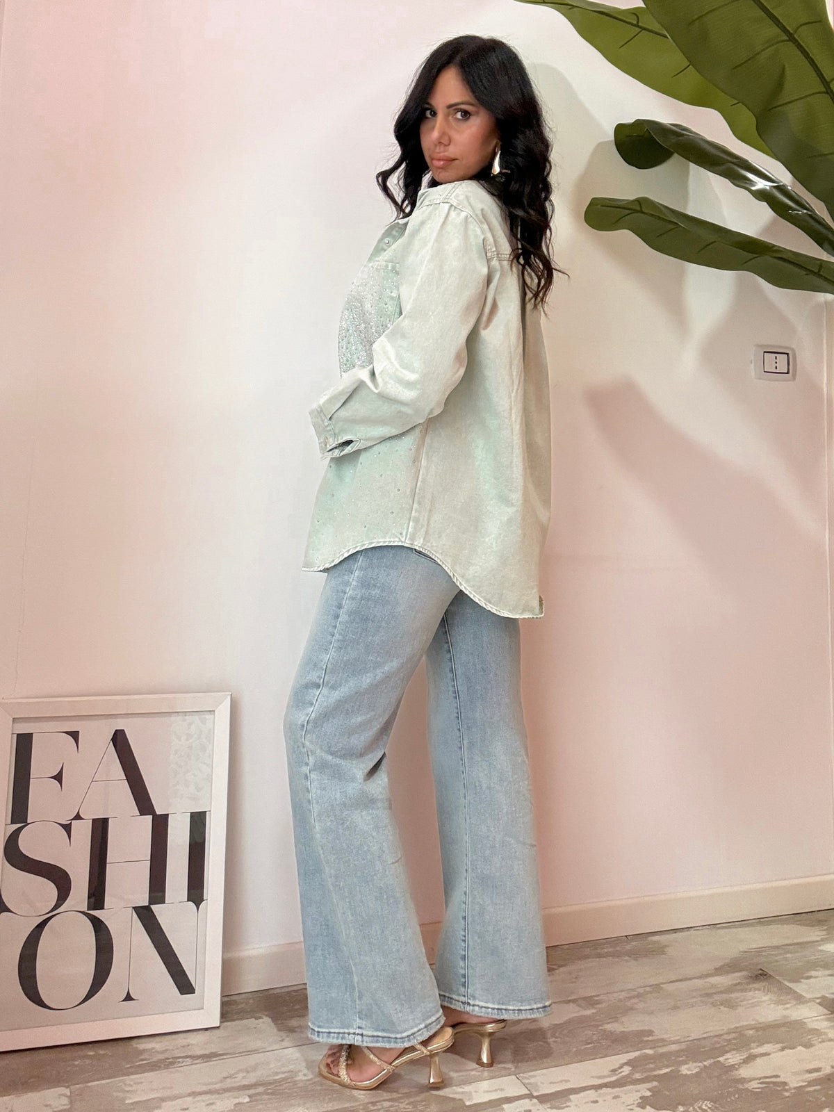 CAMICIA JEANS STRASS