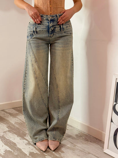 JEANS DOPPIO BUSTINO SABBIATO