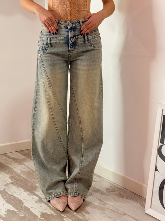 JEANS DOPPIO BUSTINO SABBIATO