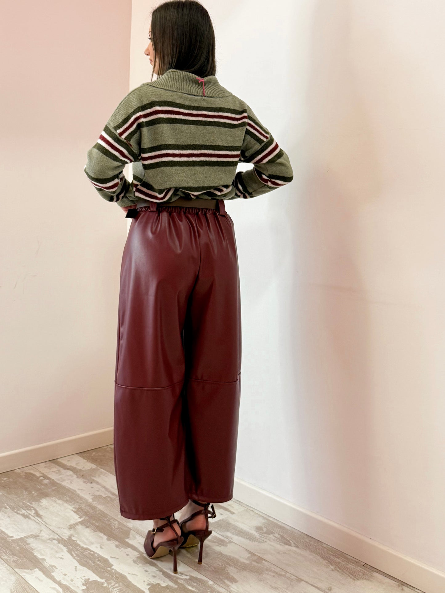 PANTALONE CAPRI BORDEAUX