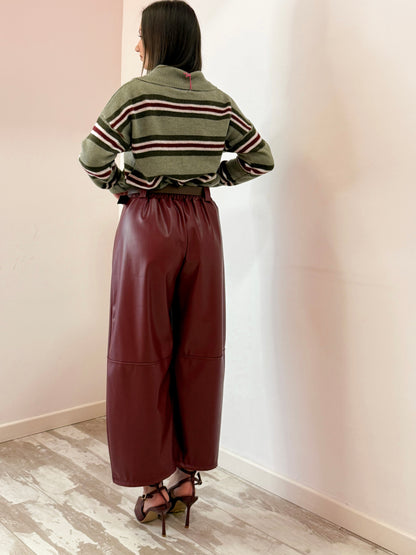 PANTALONE CAPRI BORDEAUX