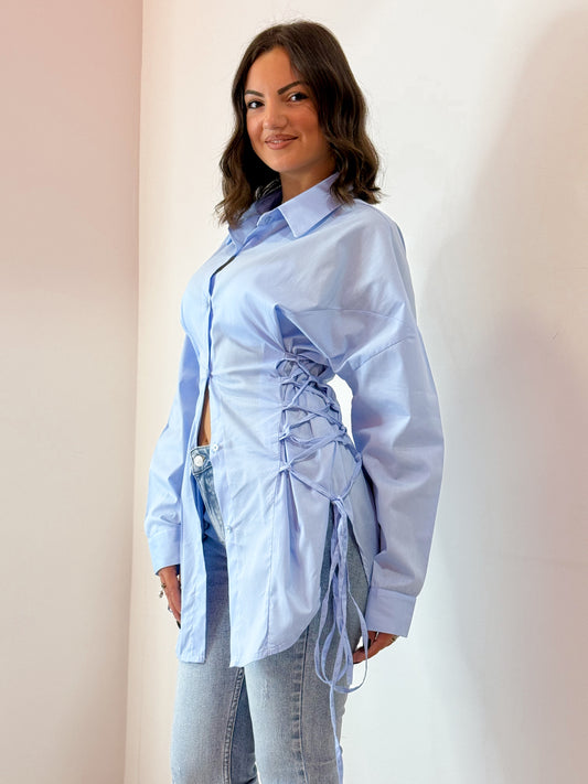 CAMICIA STRINGA AZZURRA