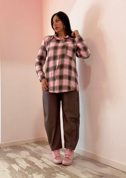 CAMICIA QUADRI ROSA