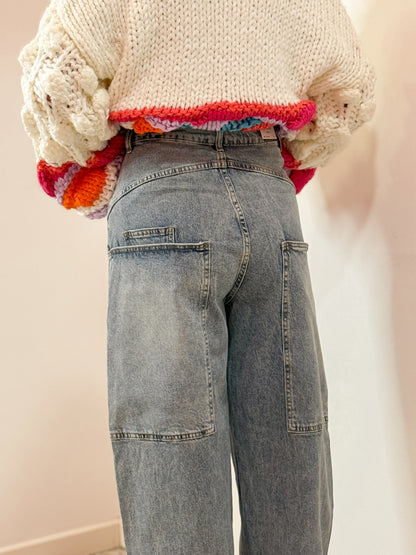 JEANS BALLOON CON TASCHE