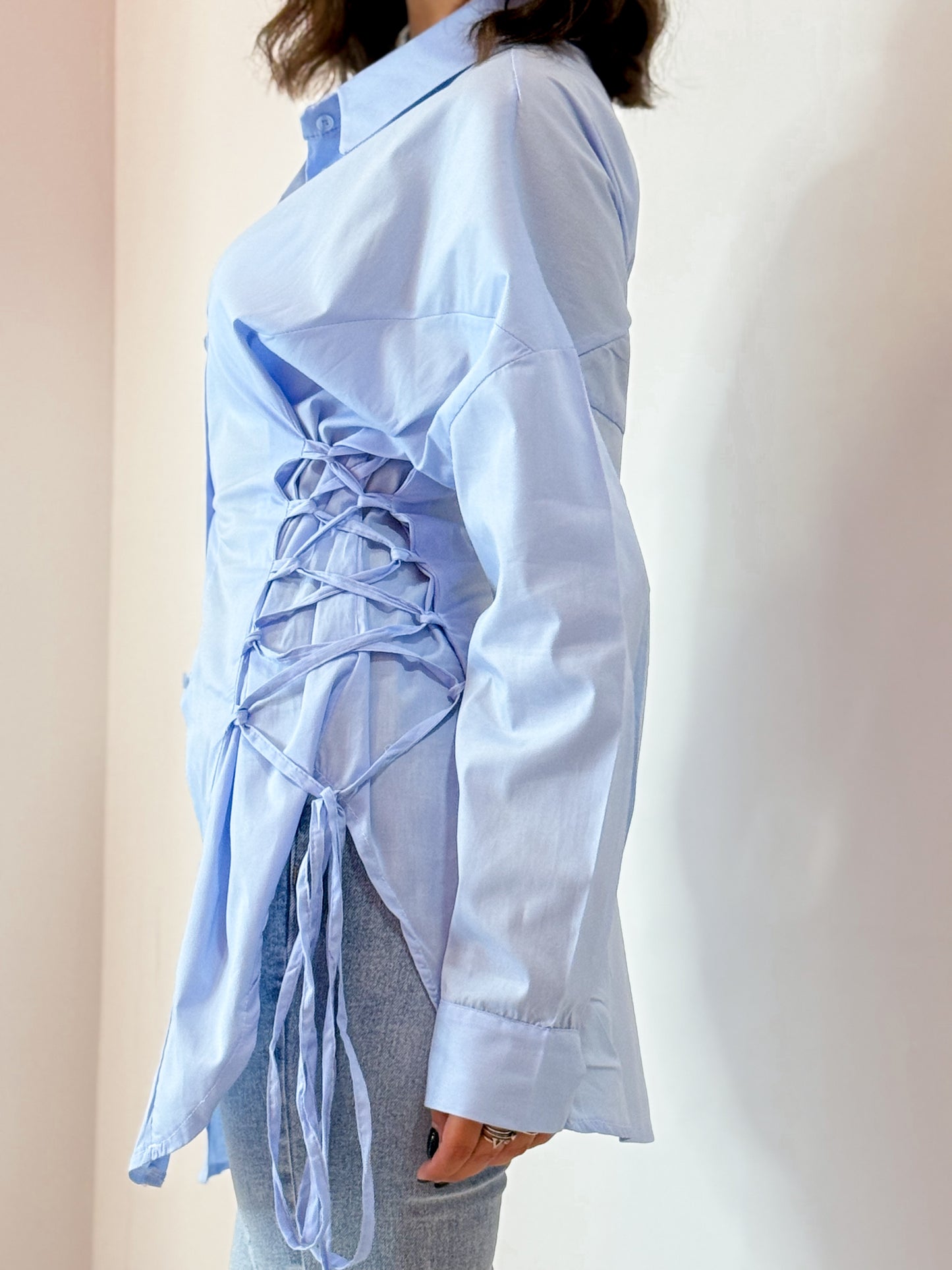 CAMICIA STRINGA AZZURRA