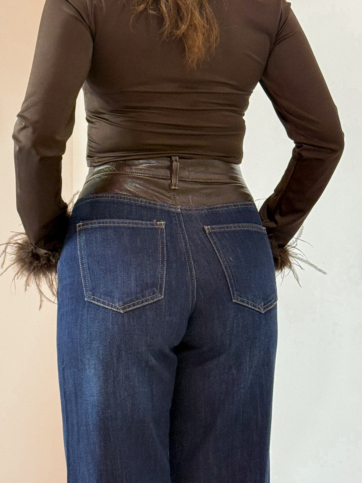 JEANS WIDELEG BUSTINO SIMILPELLE 889