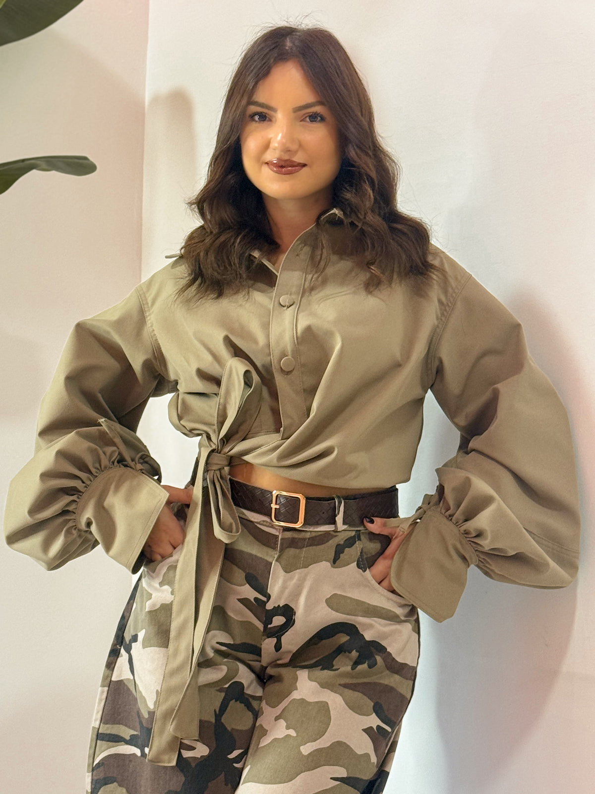 CAMICIA CROP PALLONCINO