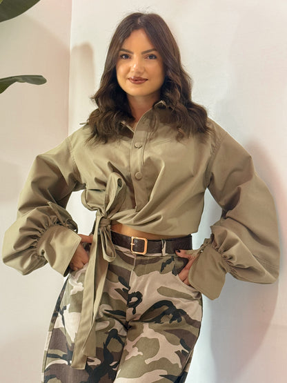 CAMICIA CROP PALLONCINO