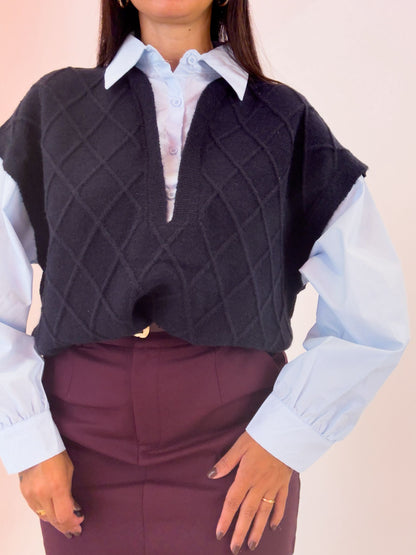 Camicia con gilet 2 colori