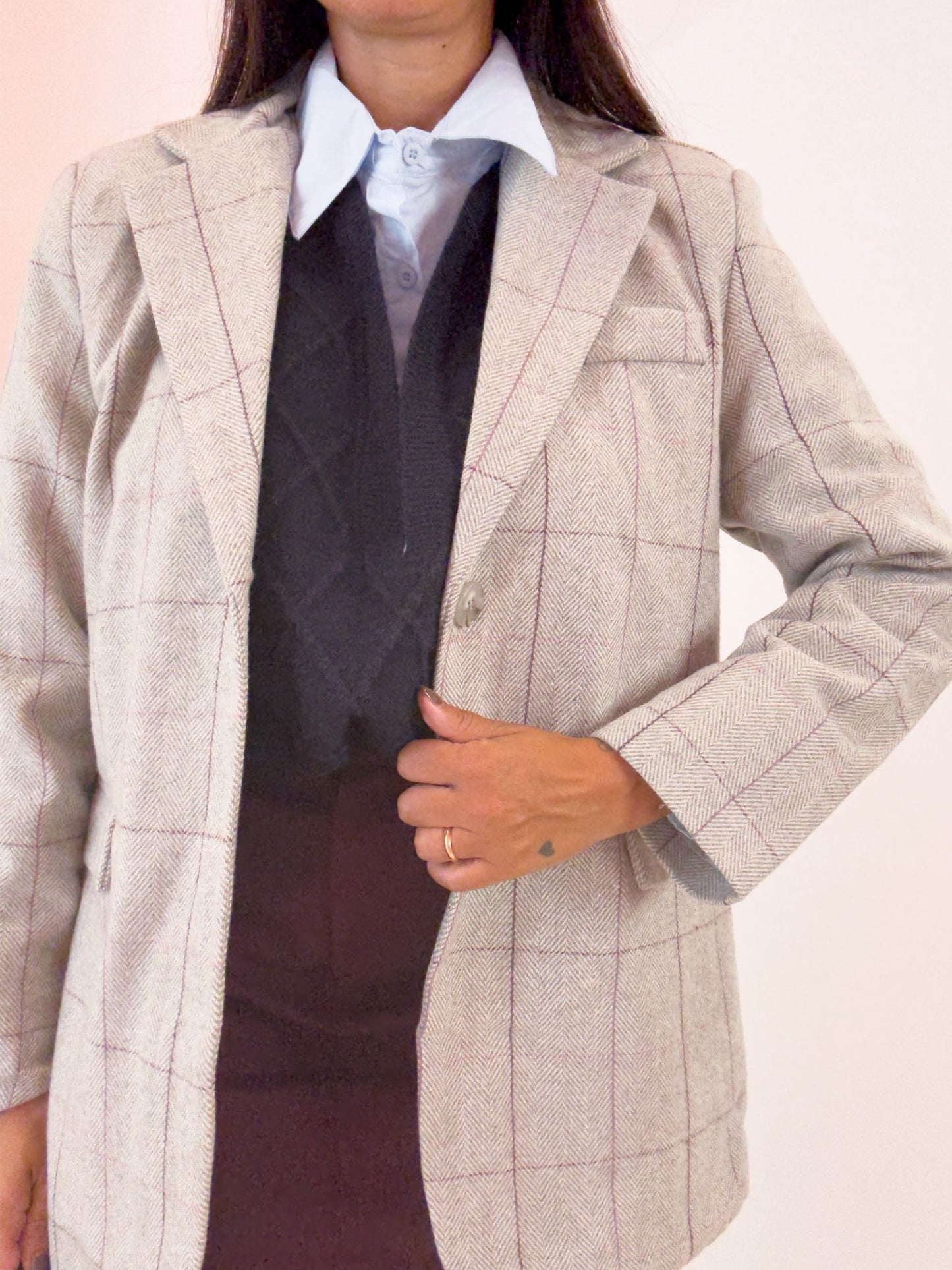 Giacca English con righe bordeaux