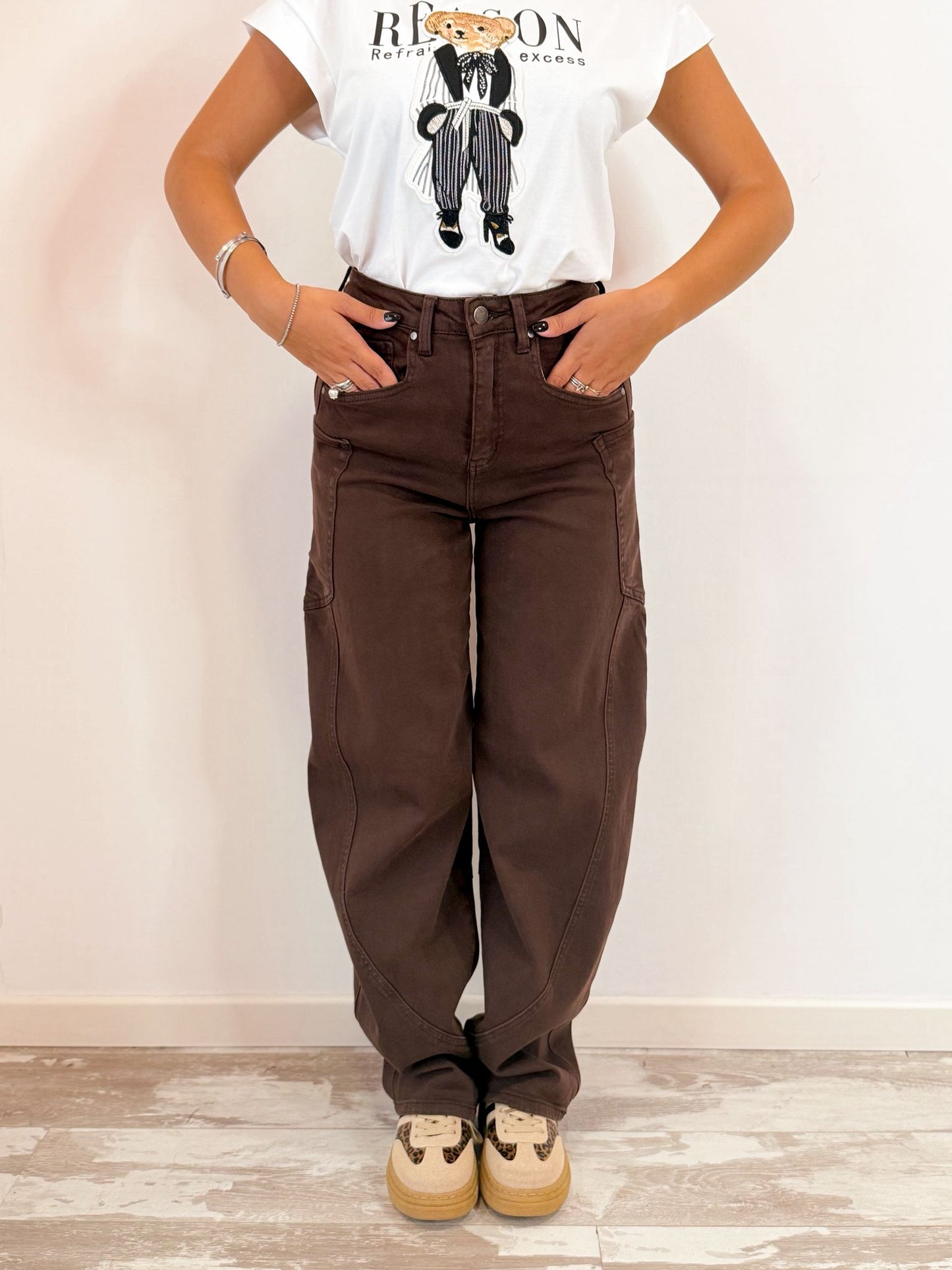 Jeans Ballon marrone