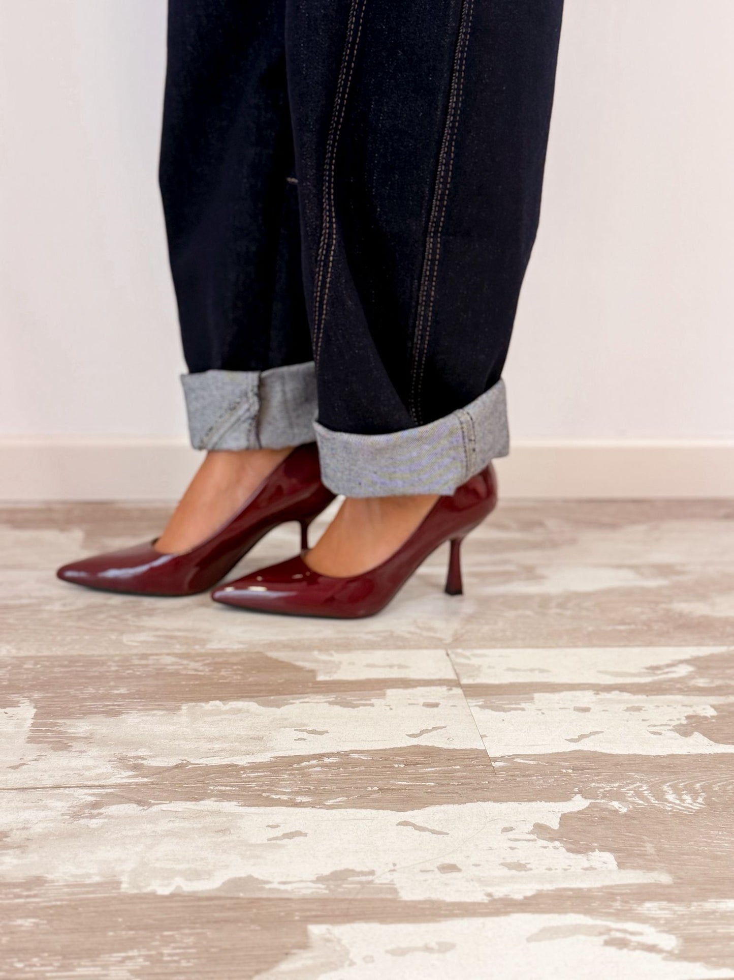 Decollete lucido bordeaux