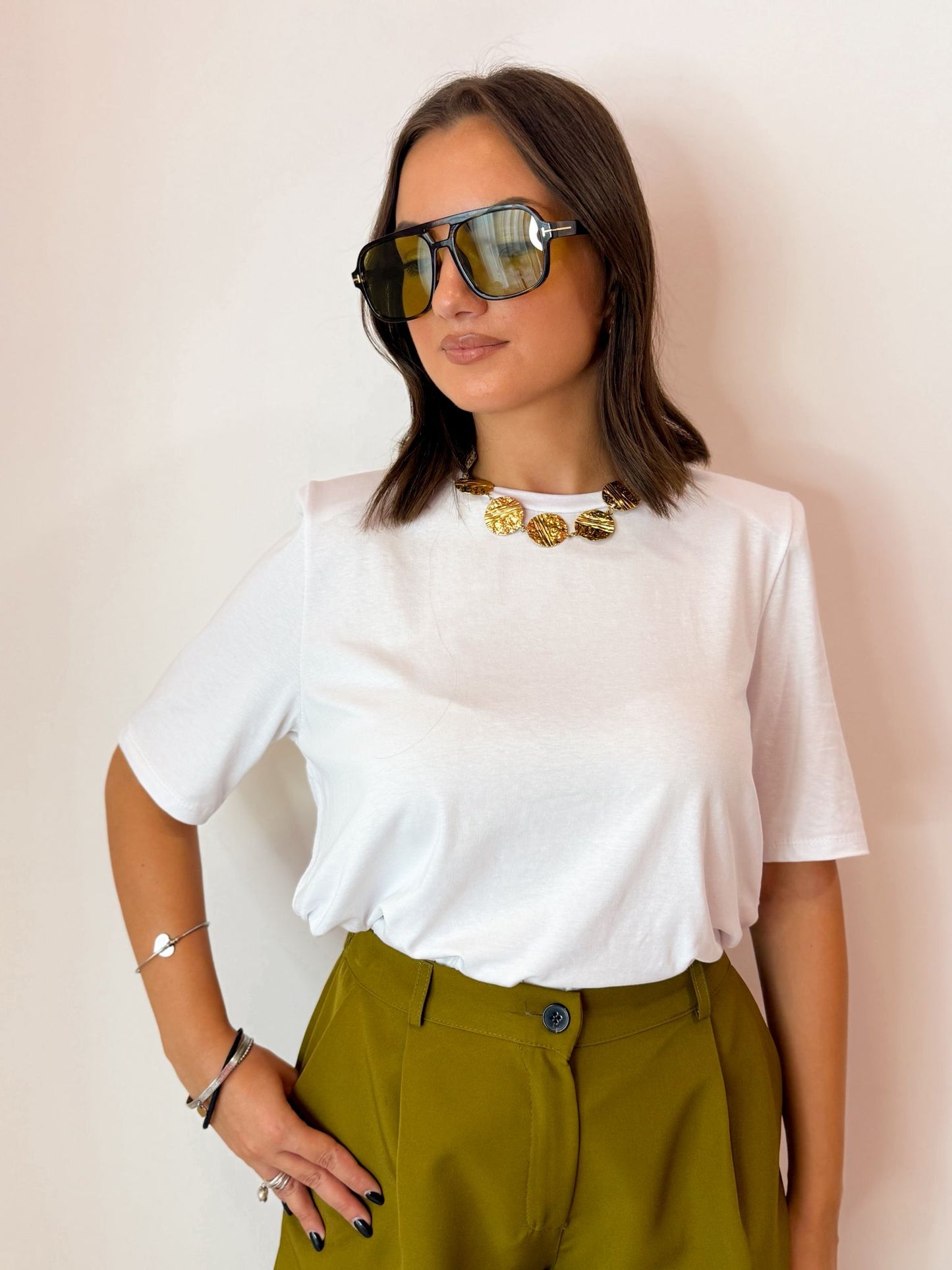 T-shirt spallina bianca