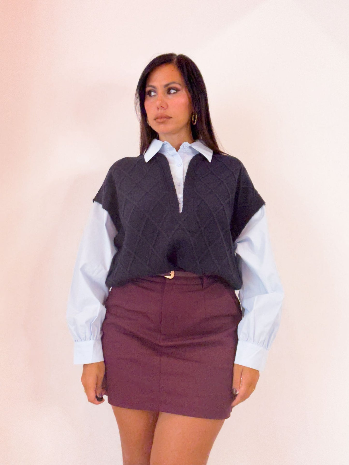 Camicia con gilet 2 colori