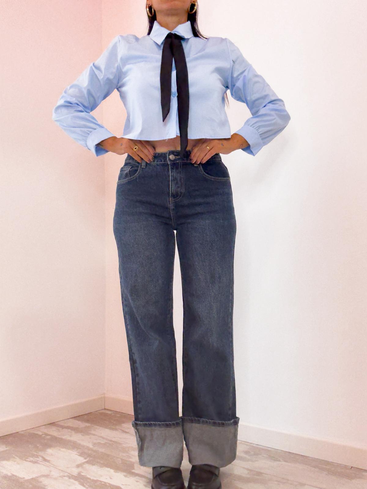 Jeans con piegone