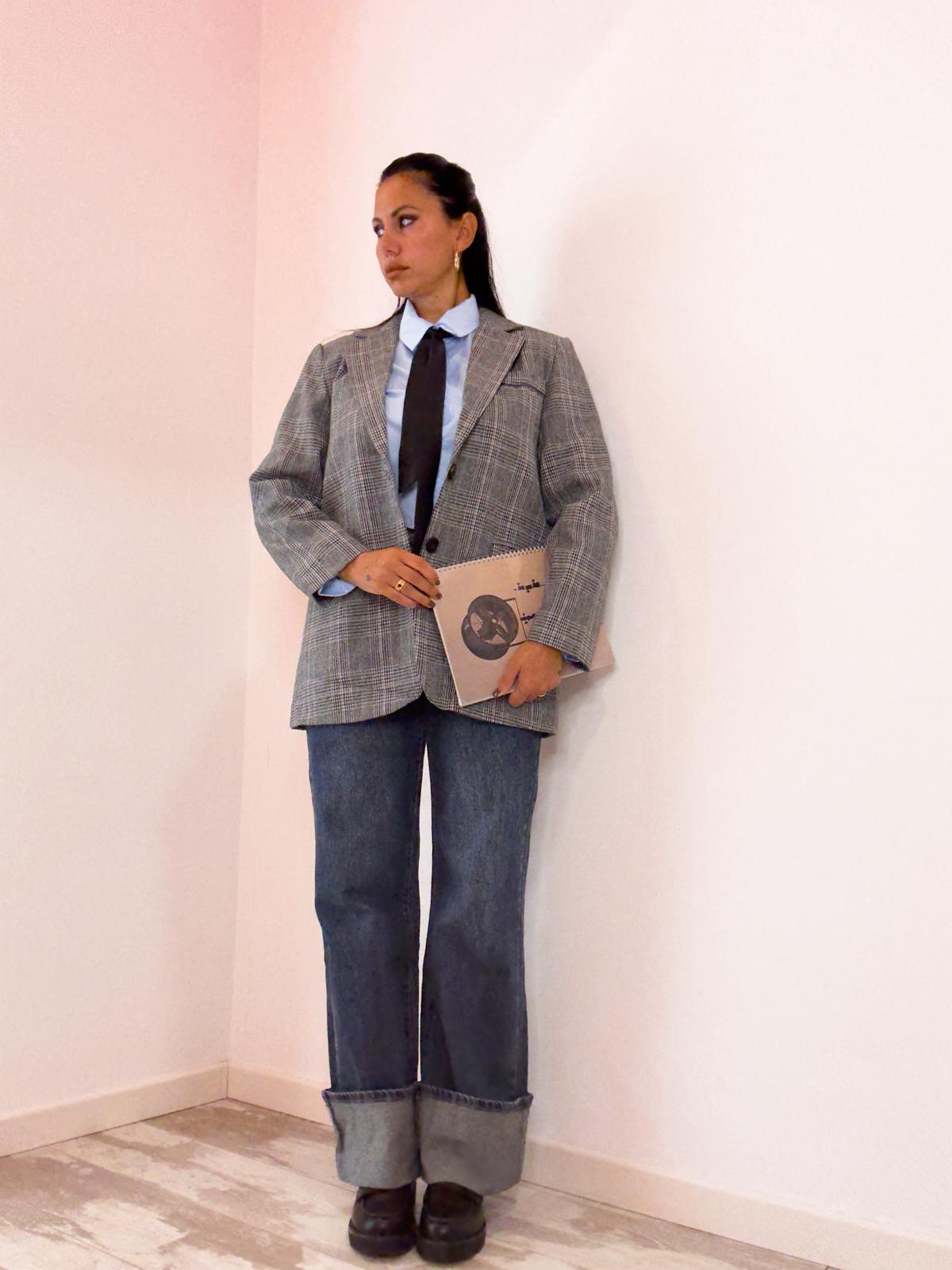 Jeans con piegone