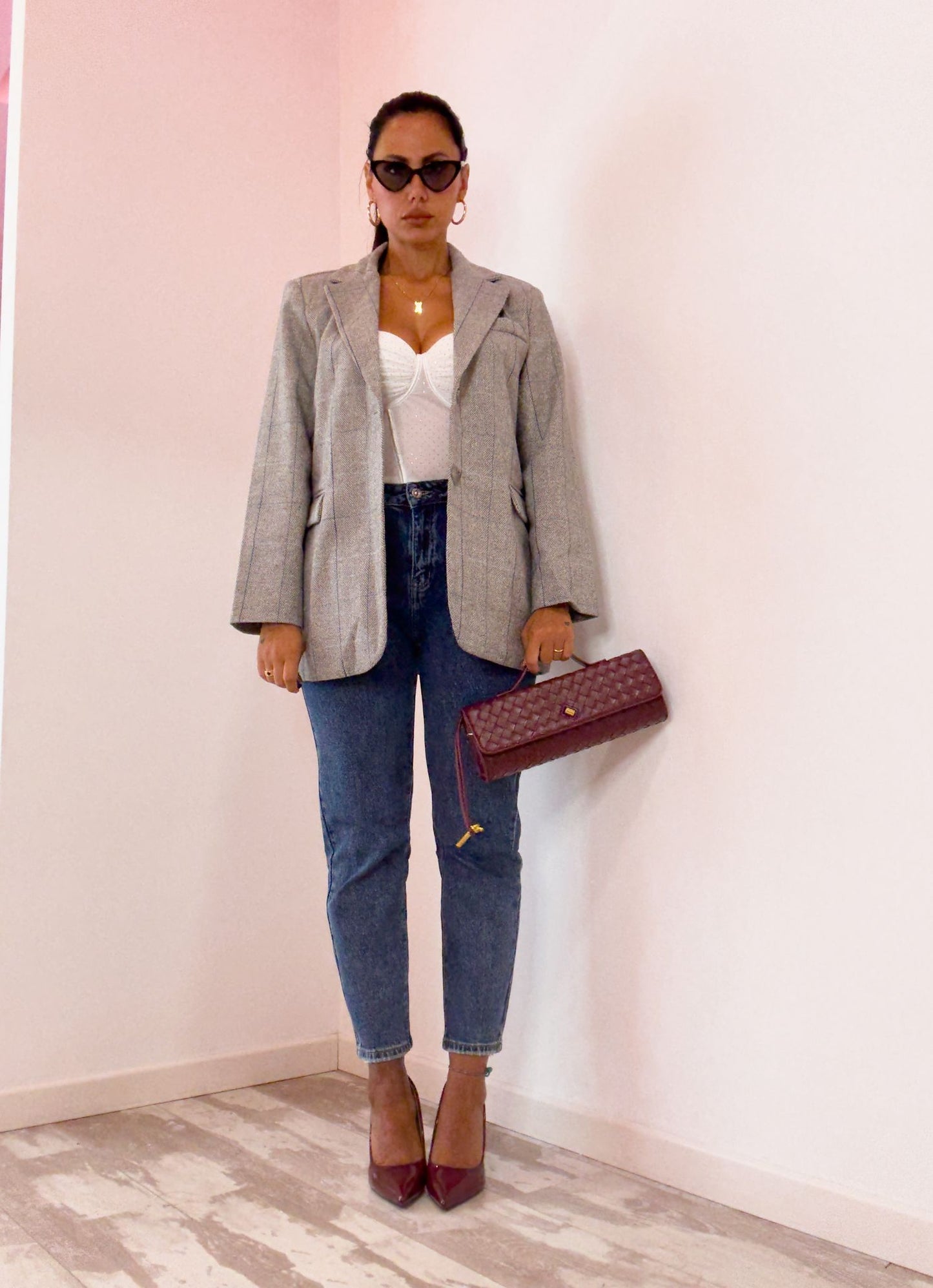Giacca English con righe azzurre