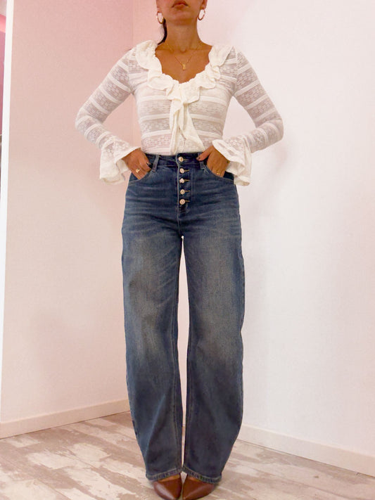 Jeans ballon con bottoni