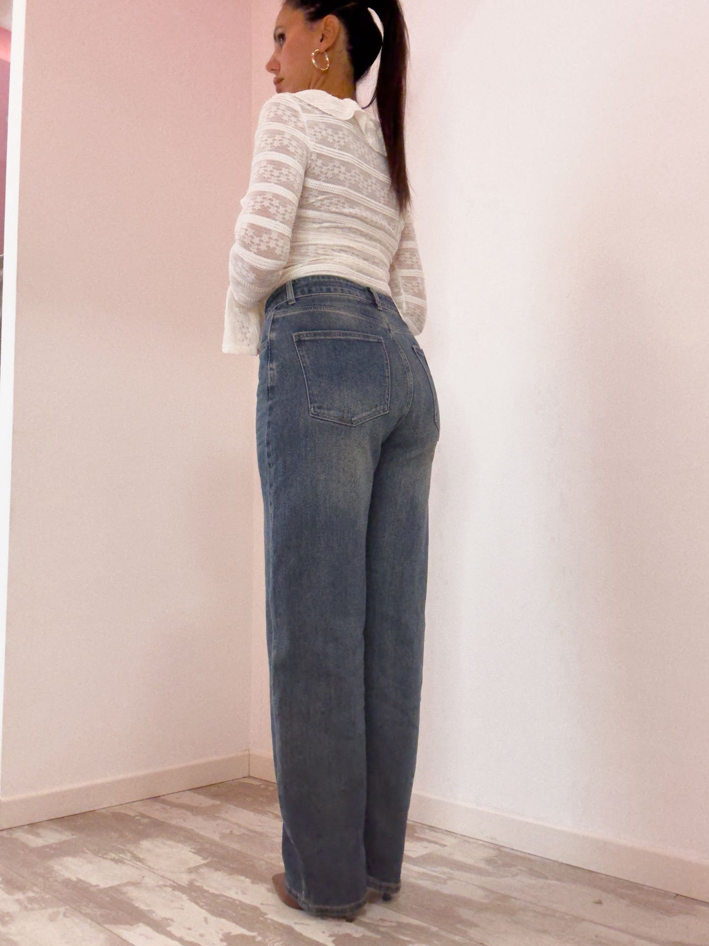Jeans ballon con bottoni