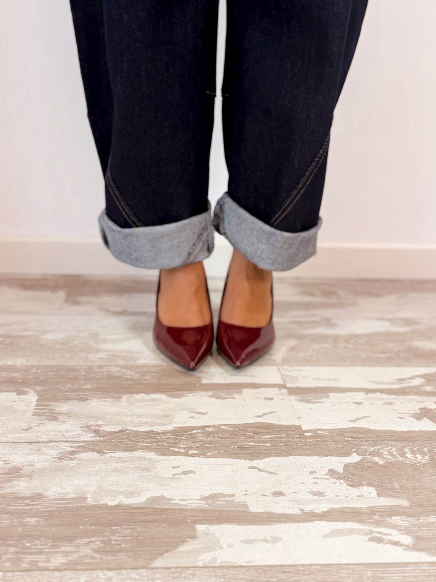 Decollete lucido bordeaux
