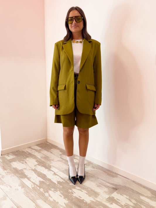 Tailleur bermuda verde acido