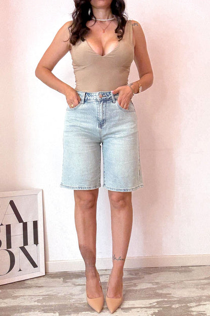 Bermuda jeans sfumato