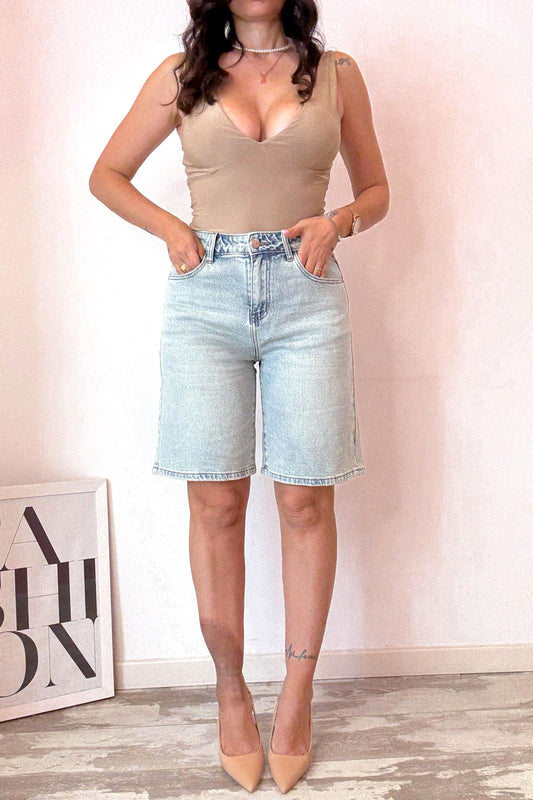 Bermuda jeans sfumato