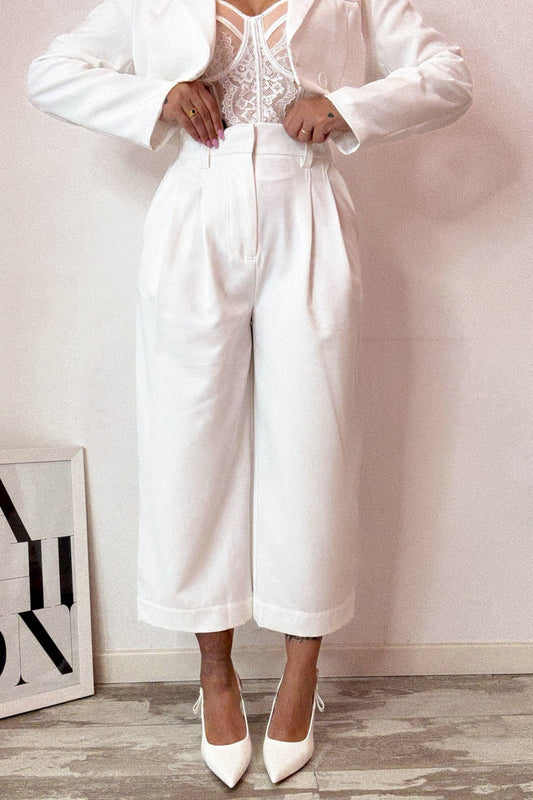 Pantalone capri latte