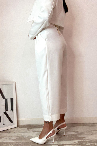 Pantalone capri latte