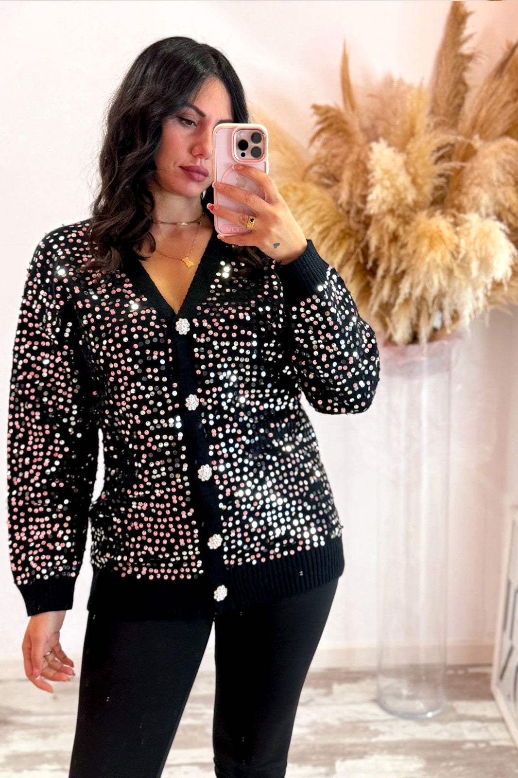 Cardigan paillettes 4 colori