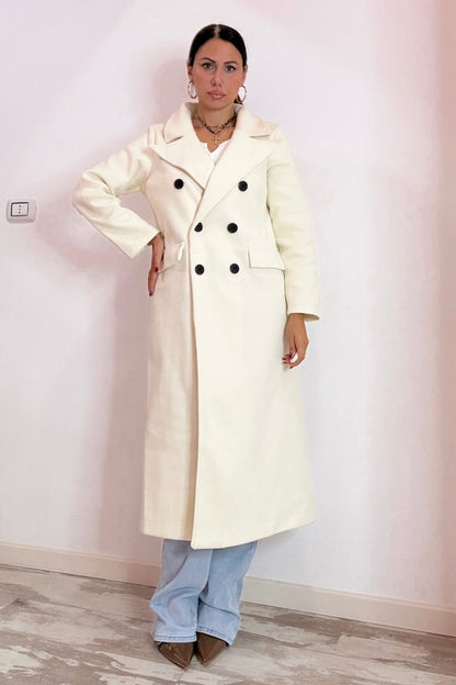 Cappotto in panno crema