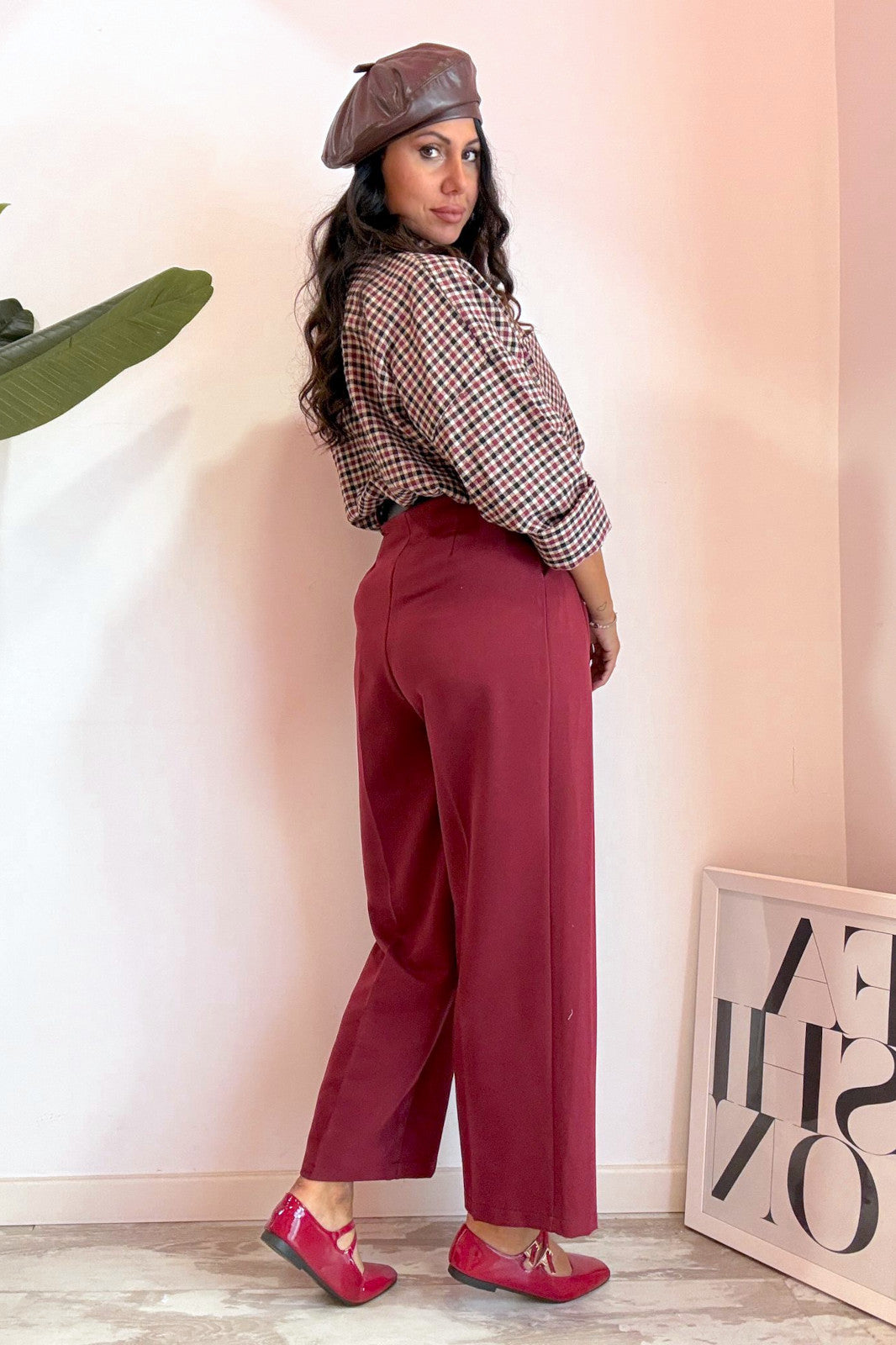 Pantalone lady bordeaux