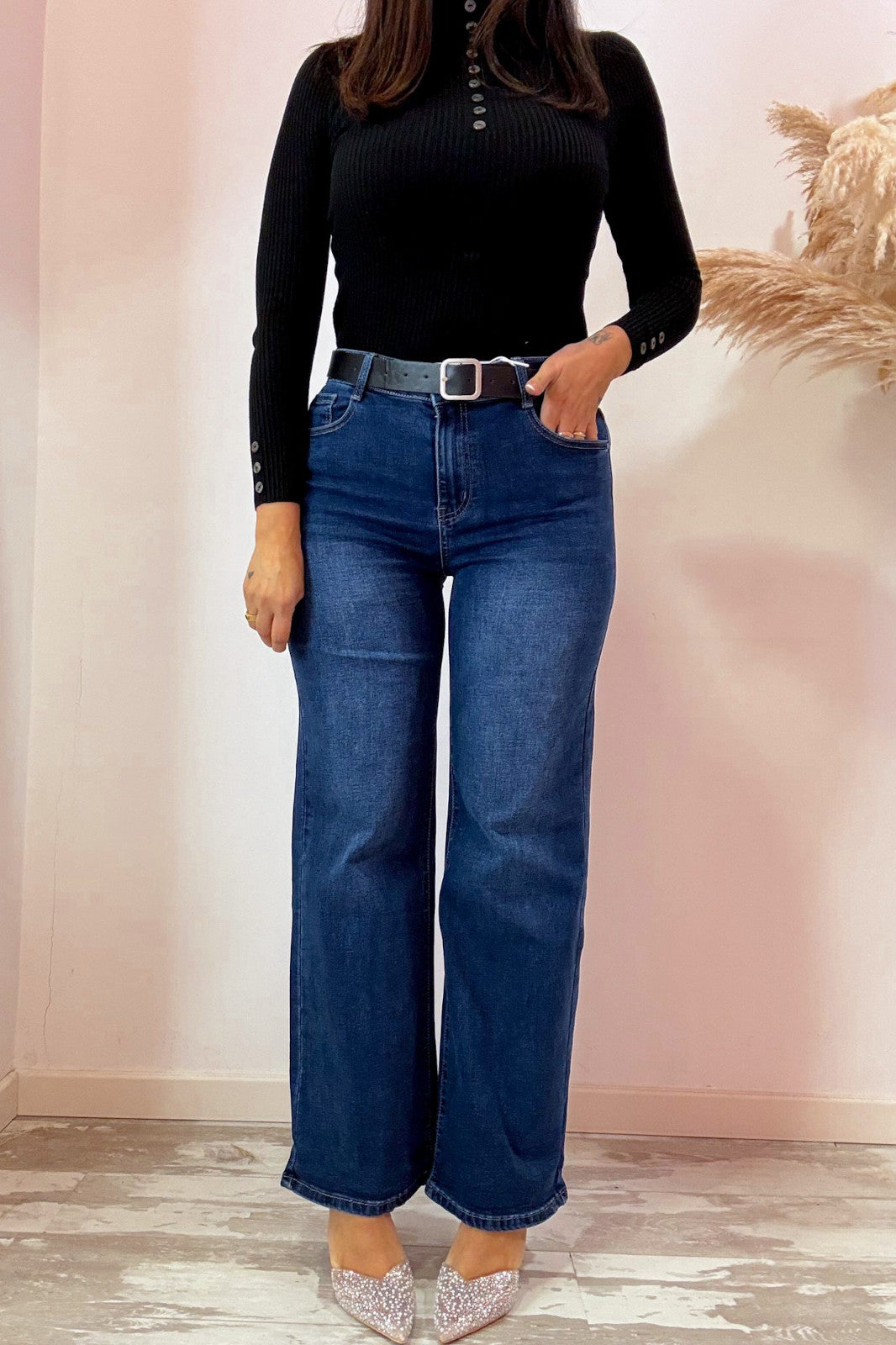 Jeans palazzo scuro