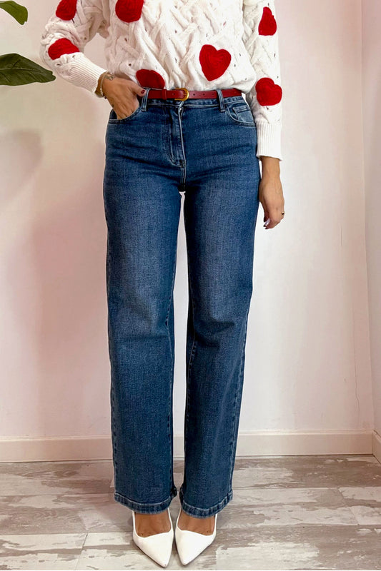 Jeans cinturino rosso